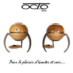 Enceintes OCTO 800 amplifiées stéréo réseaux -art et sculpture bois acier Enceintes OCTO 800 amplifiées stéréo réseaux -art et sculpture bois acier